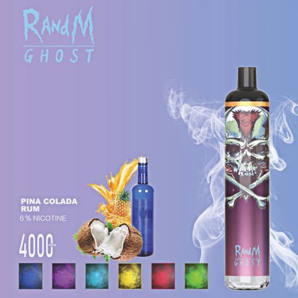 RandM Ghost Disposable Vape Pod Device Wholesale (RGB Lights 4000 Puffs) - Image 4