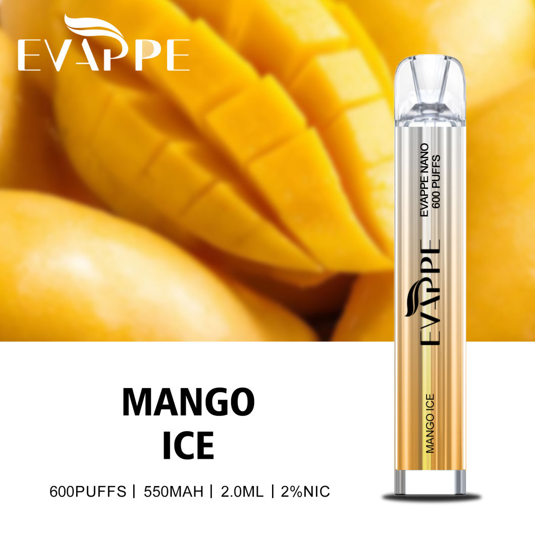 Latest Hot Selling 2ml Prefilled E-Liquid 20 Flavors Disposable Pod Evappe Nano 2% Nic 600 Puff