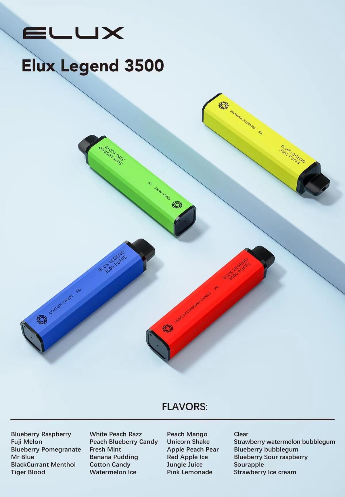 Wholesale Hot Sale Atomizer Elux Legend 2% Nicotine 3500 Puffs Disposable Pod Vape - China Vape and Wholesale I Vape