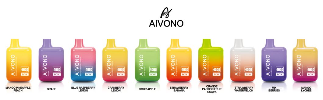 Aivono Disposable Chargeable Factory Wholesale Electronic Cigarette Aim Boxx 4000puffs 22 Flavors OEM ODM Availab