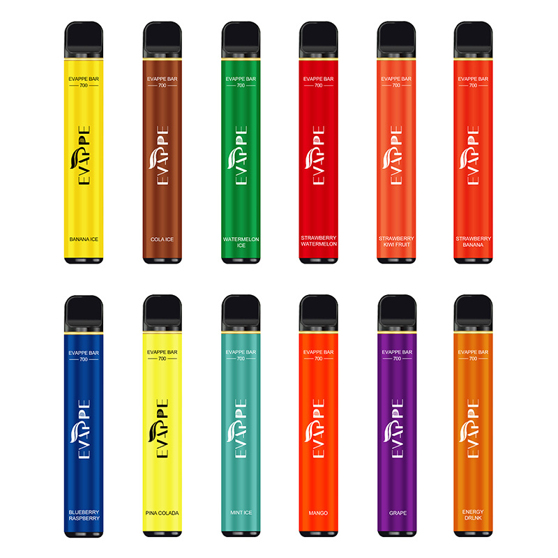 Evappe Bar 700 Puffs 0% 2% 5% Nicotine Bulk Price E Liquid Electronic Cigarette Disposable Vape Pen Wholesale Vs Puff Bang