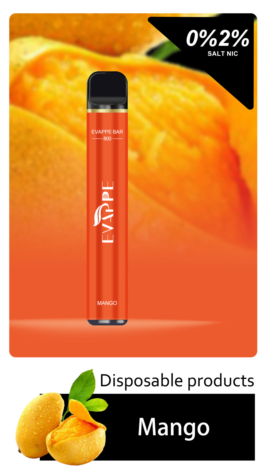 Evappe Bar 800 Puffs Mesh E Vape Manufacture Great Flavor and Vape Pen Kit Wholesale Disposable Vape