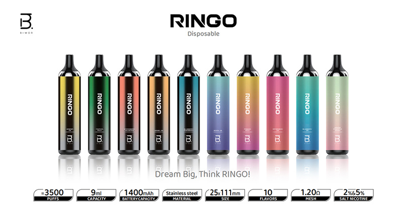 2% 5% Nicotine Vape Pen Natural Flavor Electronic Cigarette Pod Bmor Ringo 3500 Puff Bar E Cigarette Bedroom Vape