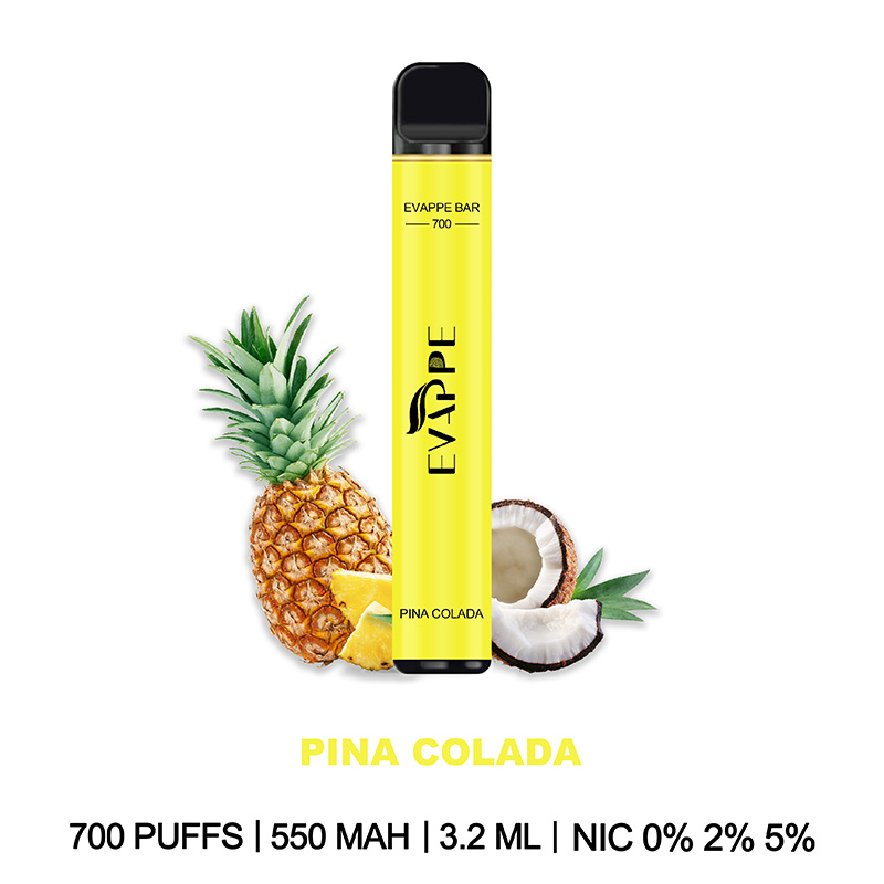 Evappe Bar 700 Puffs 0% 2% 5% Nicotine Bulk Price E Liquid Electronic Cigarette Disposable Vape Pen Wholesale Vs Puff Bang