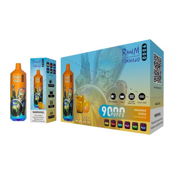 Cool Alien Species Designs 9K Puffs Durable & Decent Rechargeable Disposable E Cigarette Randm Tornado 9000 Puffs Vape - Image 4