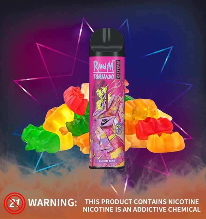 8000 Puffs Type-C Rechargeable Disposable Vape New Launched Leading Market Randm Tornado 0%, 2%, 3%, 5% Nicotine Disposable Vape