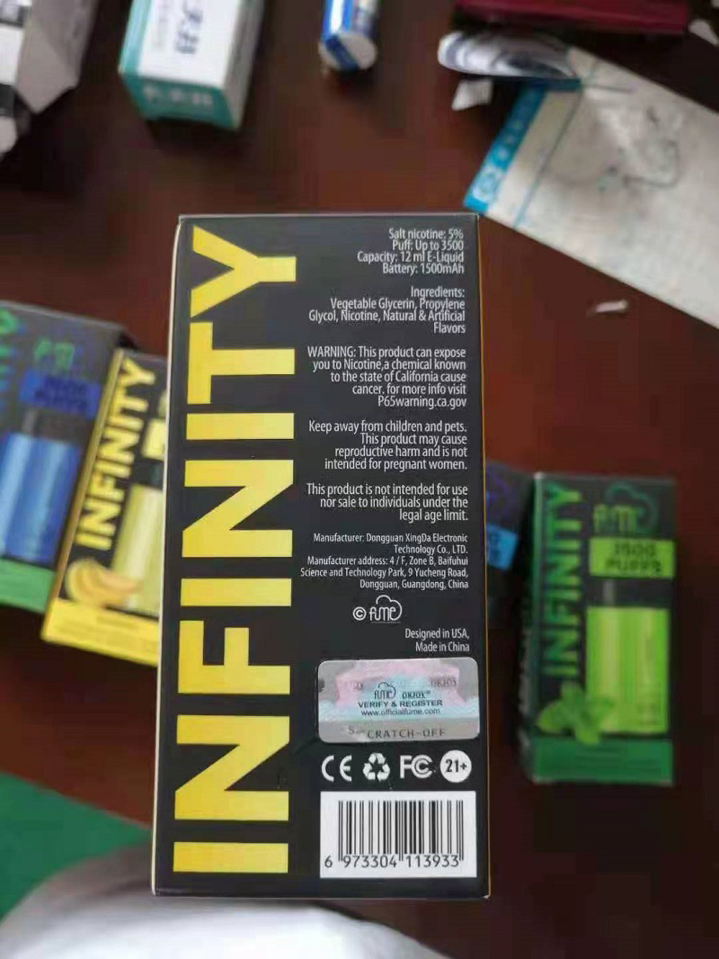 Fume Infinity Disposable E Cigarettes 1500mAh Battery Capacity 12ml with 3500 Puffs Vs Fume Ultra