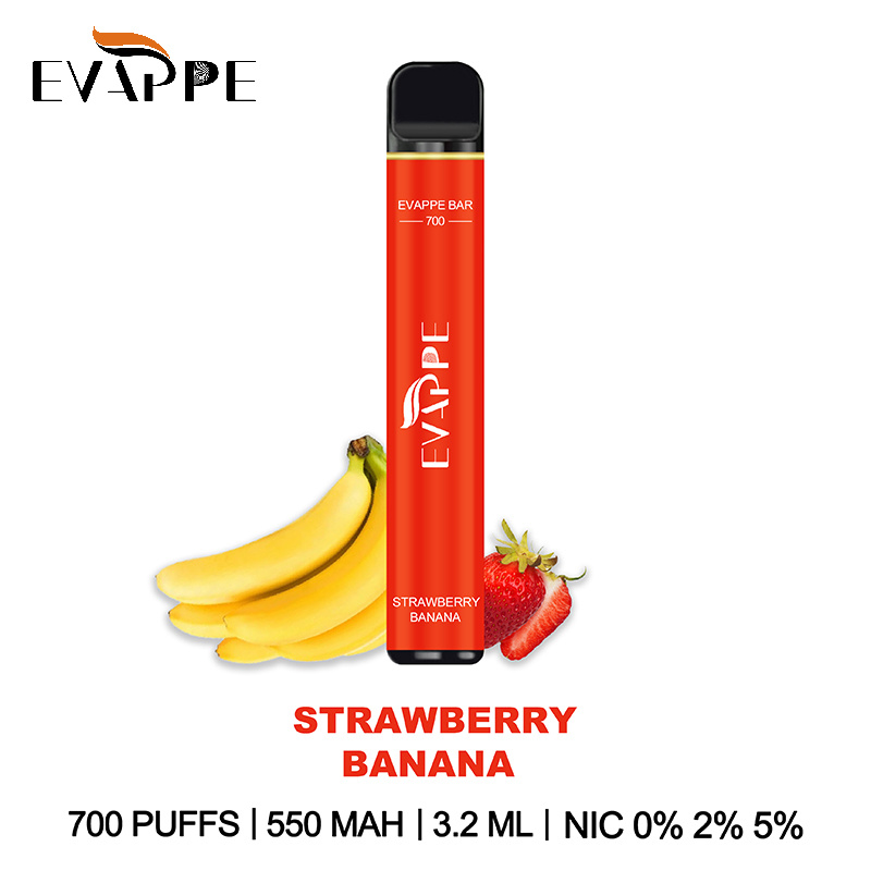 Hot E-Cigarette 700puff Disposable Electronic Cigarette Puff Bar Evappe Bar 0% 2% 5% Nic Elux