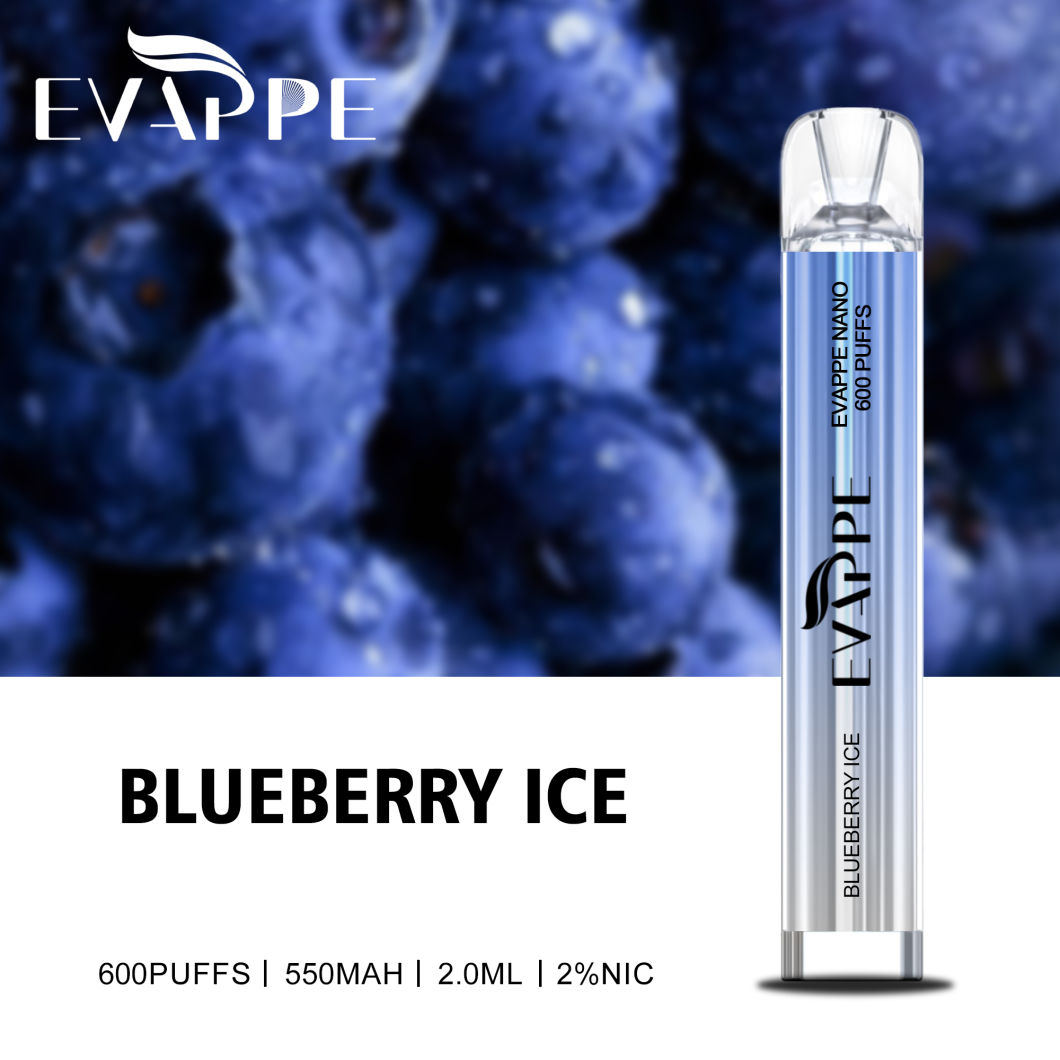 Crystal Bar 600 Puff 2ml Vapes Evappe Nano 2% 20mg Mesh Coil Vaporizer Pen Elf E Electronic Cigarette Disposable Vape Pod