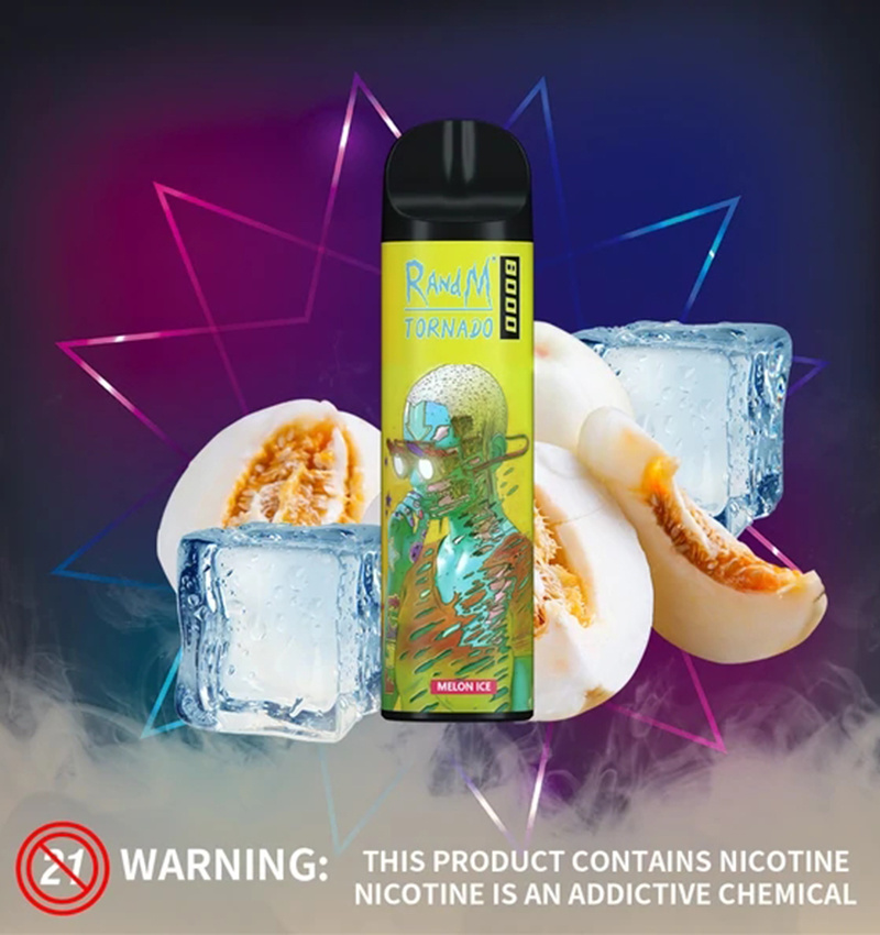 8000 Puffs Type-C Rechargeable Disposable Vape New Launched Leading Market Randm Tornado 0%, 2%, 3%, 5% Nicotine Disposable Vape