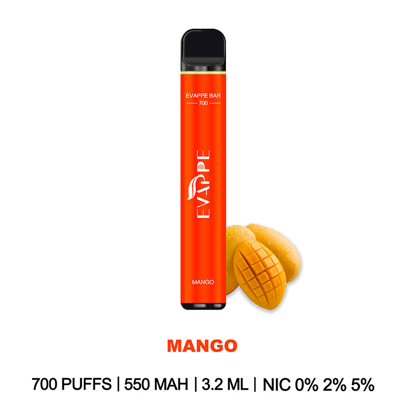 OEM/ODM Wholesale 0% 2% 5% Nicotine Evappe Bar 700 Puffs 3.2ml 550mAh Vape Electronic Cigarette