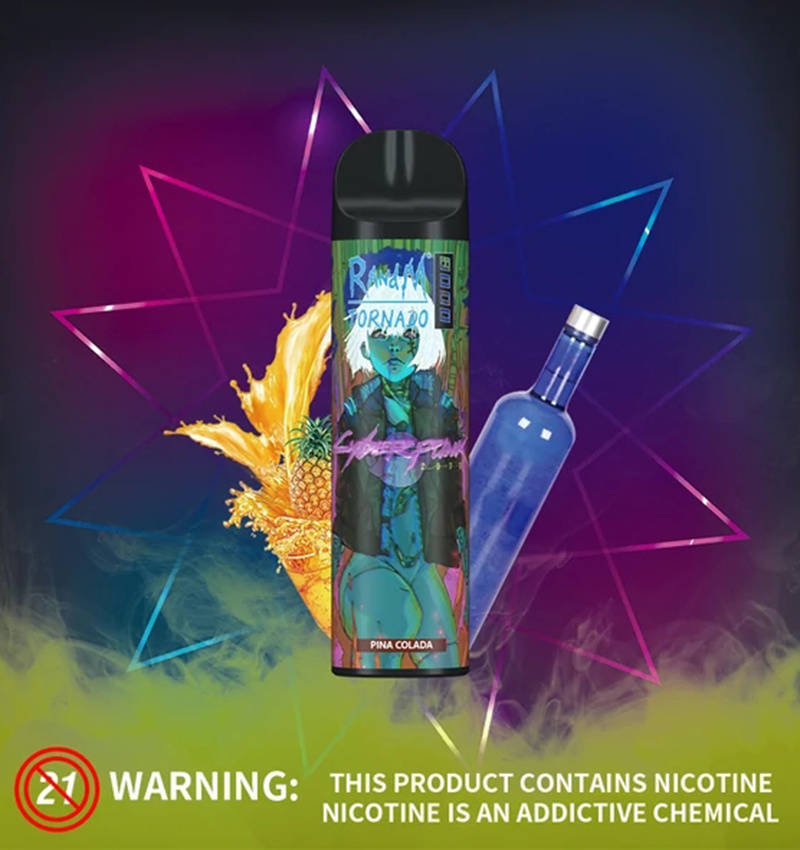 8000 Puffs Type-C Rechargeable Disposable Vape New Launched Leading Market Randm Tornado 0%, 2%, 3%, 5% Nicotine Disposable Vape