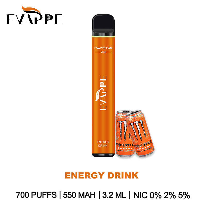 Evappe Bar 700 Puffs 550 mAh 3.2 Ml 0% 2% 5% Nic E-Liquid Electronic Cigarette Disposable Vape Pen Wholesale High Quality Vs Puff Max XXL Flex