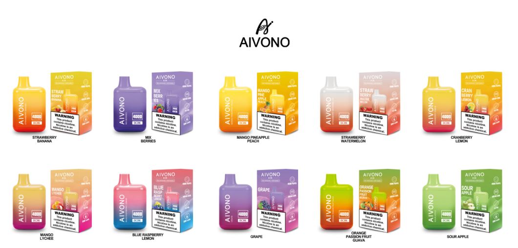 Aivono Disposable Chargeable Factory Wholesale Electronic Cigarette Aim Boxx 4000puffs 22 Flavors OEM ODM Availab