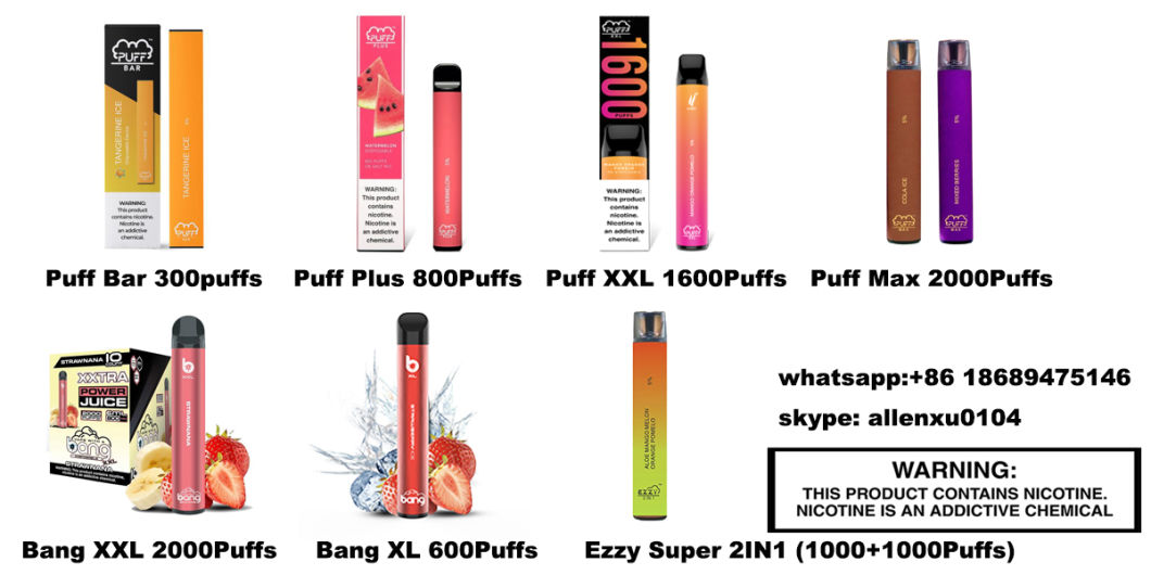 Electronic Cigarette Disposable Vape Puff Bar XXL Puff XXL 1600 43 Flavors